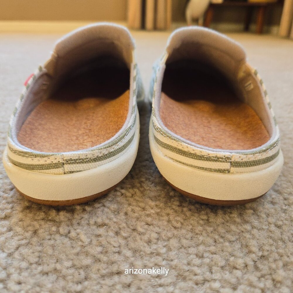 NEW Spenco Slides Mules Shoes Arch Support Plantar Fasciitis 7 Green/White - Picture 9 of 10